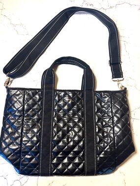 Scout ‘On the Clock’ Quilted Black Tote Bag with Detachable Strap